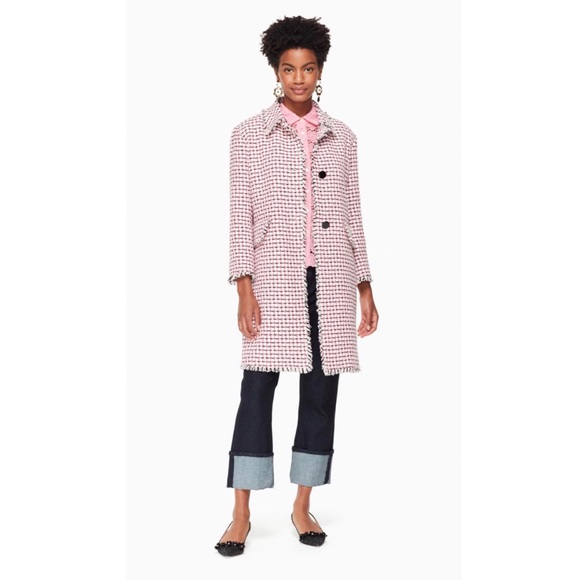 Kate Spade Multi Pink Tweed Coat